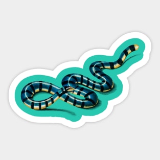 Vintage yellow-lipped sea krait snake reptile Sticker